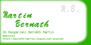 martin bernath business card