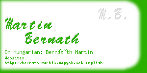 martin bernath business card